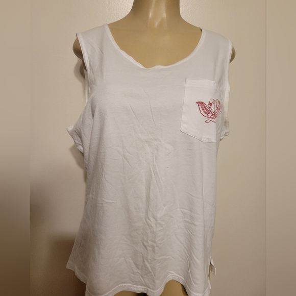 PINK GOLPHER NATION Victoria Secret White Sleeveless Top - Picture 2 of 5